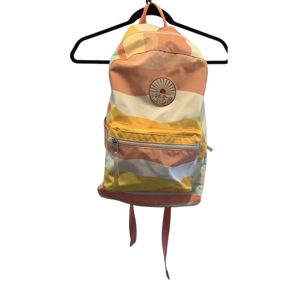 Pure Vida Backpack Sunset Colors Good Used Condition Peach Yellow White Aqua - Picture 8 of 8